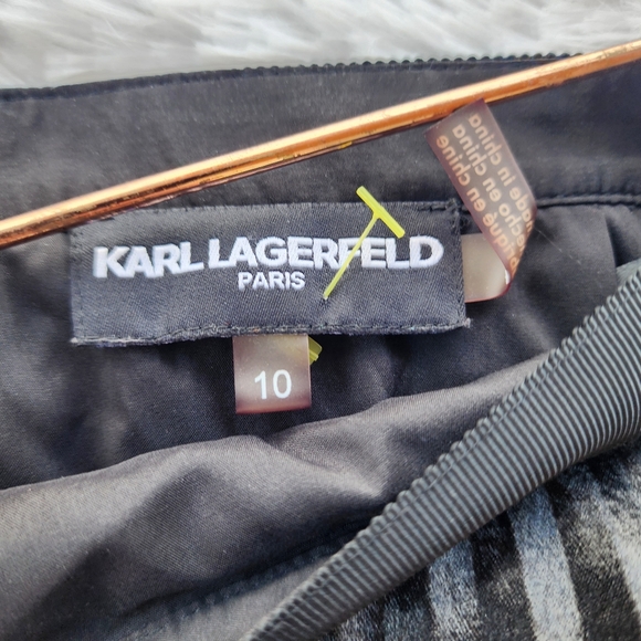 Karl Lagerfeld Black Pleated Satin Skirt - Picture 9 of 12